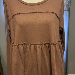 Easel Brown Tunic Top